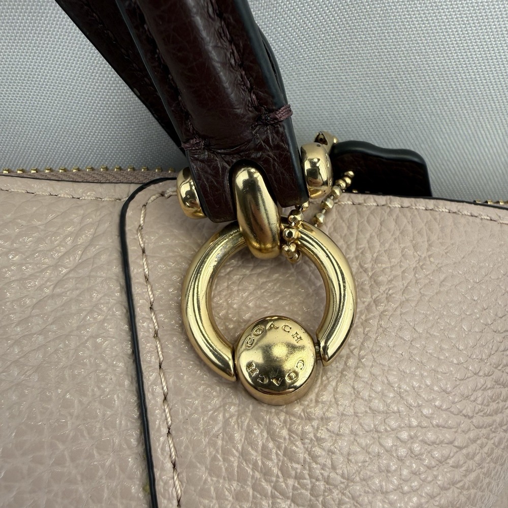 Coach Pink and Brown Leather Satchel - Picture 4 of 16